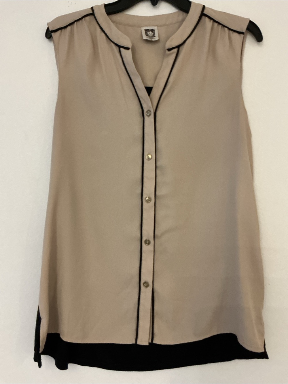 Anne Klein Black & Tan Top. Sz 6